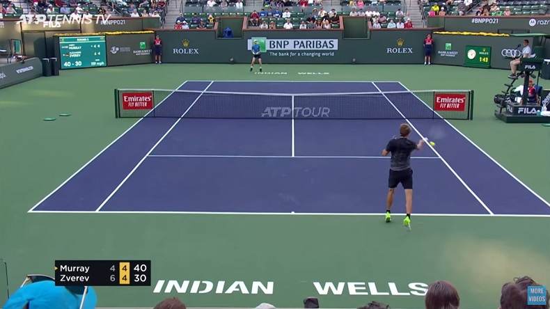 Les highlights du très bon Zverev - Murray à Indian Wells avec des caméras à hauteur du court.