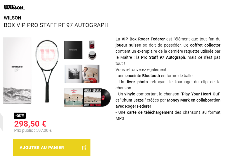 Le coffret VIP Federer Le coffret VIP Federer