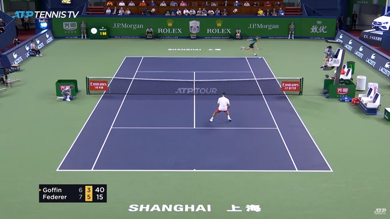 Un coup de raquette magique de David Goffin contre Roger Federer au Masters de Shanghai 2019.
