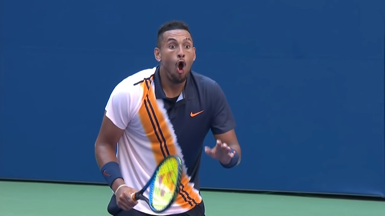La réaction de Nick Kyrgios sur un hot shot des nominés pour le point de l'année 2018.