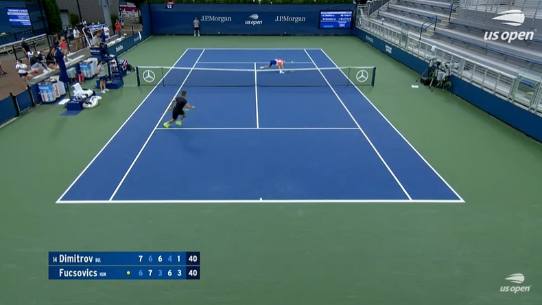 Un rallye de 28 frappes superbe entre Fucsovics et Dimitrov, à l'US Open 2020.
