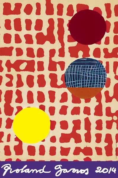 L'affiche de Roland Garros 2014. © Juan Uslé – Galerie Lelong / FFT 2014